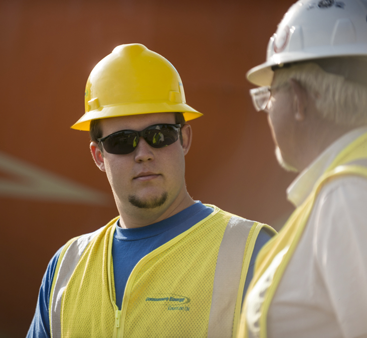two contractors discussing job